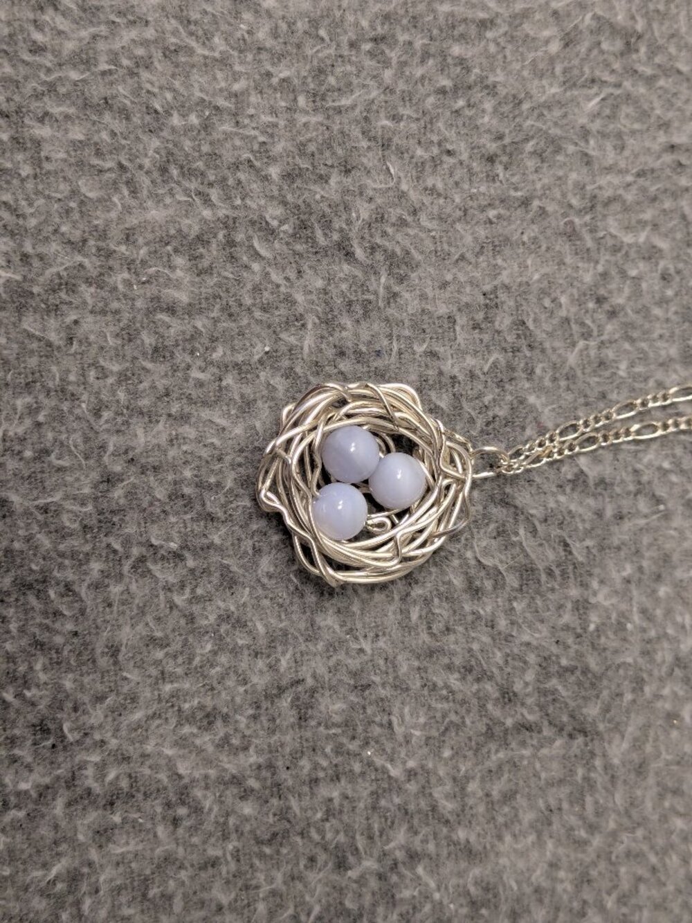 New!  Bird's Nest with Eggs Pendant Necklace